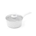 Cacerola antiadherente 18 cm con mango de madera blanca Bisetti Stonewhite Promoción