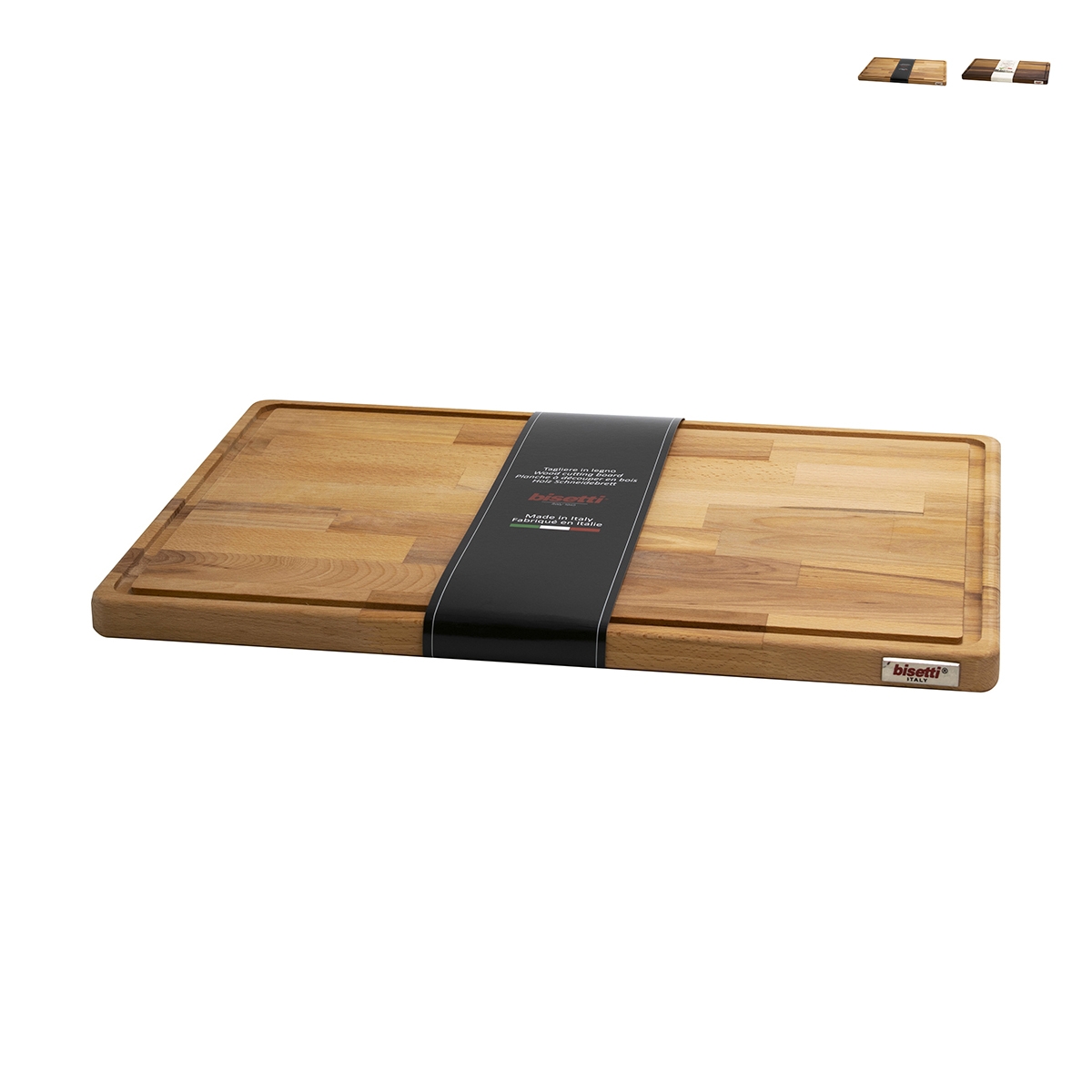 Tabla de cortar grande de madera con canal recogejugos 50x35x2cm Bisetti Promoción Tabla de cortar grande de madera con canal recogejugos 50x35x2cm Bisetti Promoción