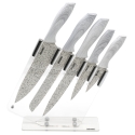 Juego de 5 cuchillos de cocina de acero inoxidable con bloque transparente Stonewhite Oferta