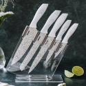 Juego de 5 cuchillos de cocina de acero inoxidable con bloque transparente Stonewhite Venta