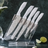Juego de 5 cuchillos de cocina de acero inoxidable con bloque transparente Stonewhite Venta