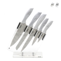Juego de 5 cuchillos de cocina de acero inoxidable con bloque transparente Stonewhite Promoción