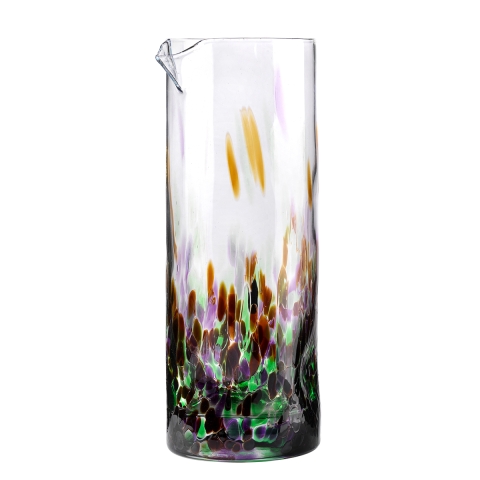 Jarra de vidrio multicolor para agua 0,9 litros 21 cm Banderoles Promoción