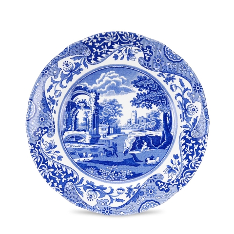 Juego de 4 platos pequeños de terracota estilo inglés 19x19x2 cm Blue Italian Promoción