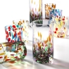 Set de 6 vasos de agua de 10 cm en vidrio colorido diseño creativo Banderoles Venta