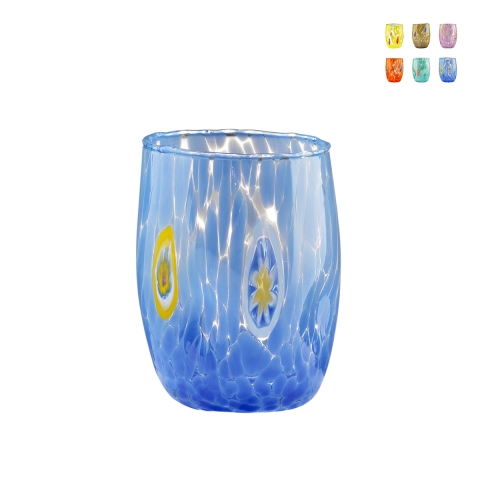 Set de 6 vasos de vidrio para agua con forma redondeada 10cm Bombetta Promoción