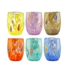 Set de 6 vasos de vidrio para agua con forma redondeada 10cm Bombetta Modelo