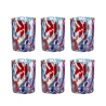 Set de 6 vasos de agua de vidrio colorido diseño creativo 10cm Banderoles 