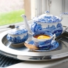 Azucarera con tapa de terracota decorada estilo inglés Blue Italian Oferta