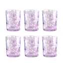 Set de 6 vasos de agua de mesa de 10 cm en vidrio colorido Carnaval 