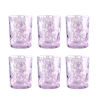 Set de 6 vasos de agua de mesa de 10 cm en vidrio colorido Carnaval 