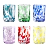 Set de 6 vasos de mesa surtidos de vidrio coloreado 10cm Carnaval Venta