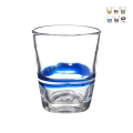 Set de 6 vasos de agua de vidrio con rayas de colores 10 cm Eolo Promoción