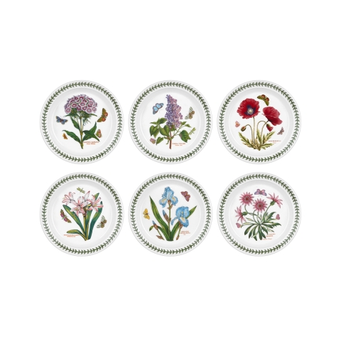 Juego de 6 platos llanos de 20 cm en porcelana Portmeirion Botanic Garden Promoción