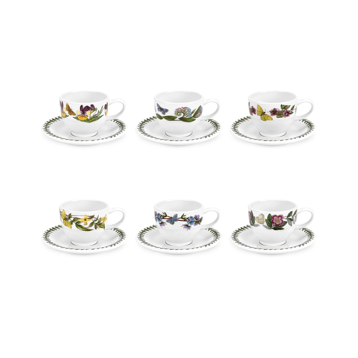 Juego de 6 tazas de café de porcelana Portmeirion Botanic Garden Promoción Juego de 6 tazas de café de porcelana Portmeirion Botanic Garden Promoción