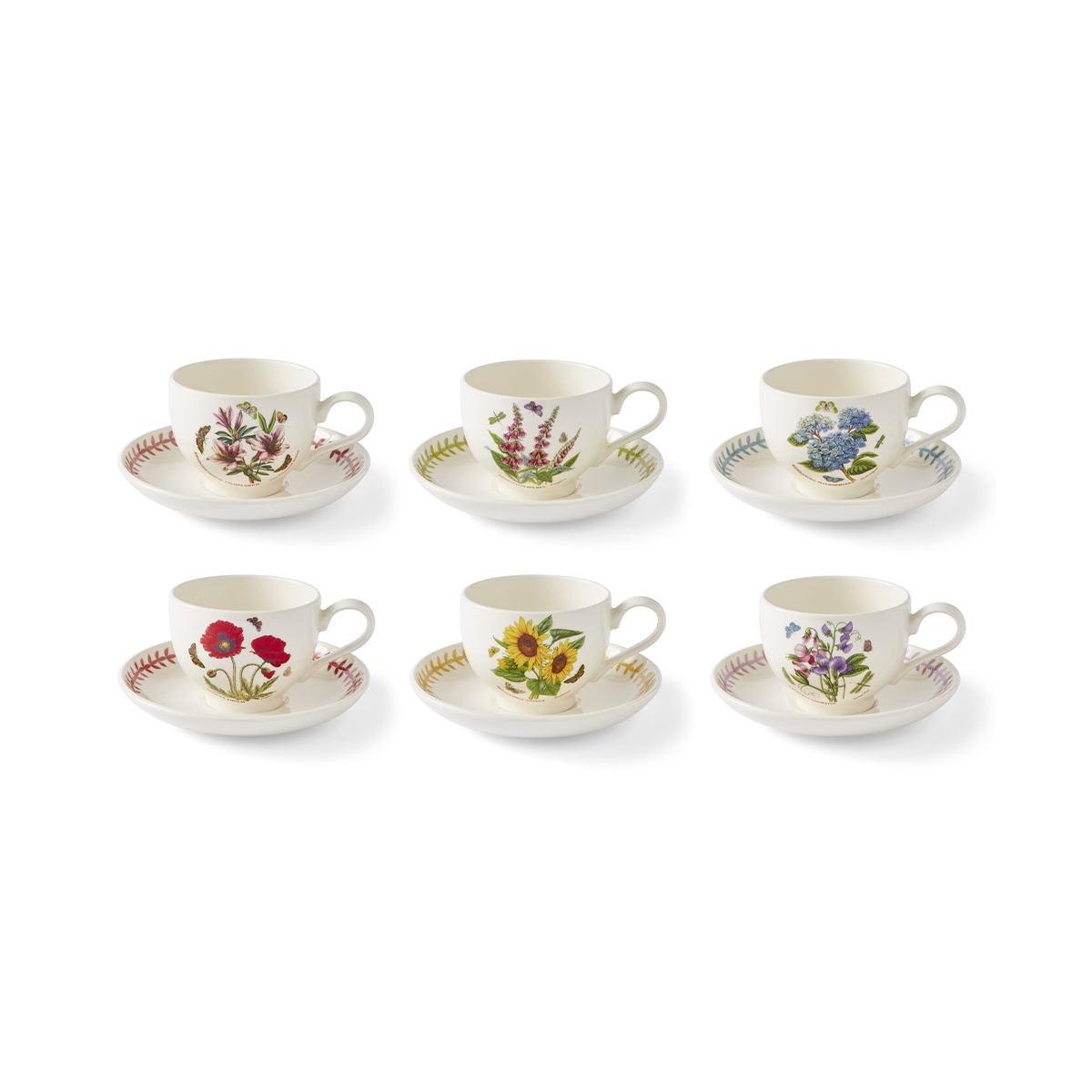 Juego de 6 tazas de desayuno de porcelana Portmeirion Botanic Garden Meadow Promoción Juego de 6 tazas de desayuno de porcelana Portmeirion Botanic Garden Meadow Promoción