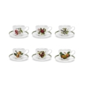 Juego de 6 tazas de té con platillo de porcelana Portmeirion Pomona Promoción
