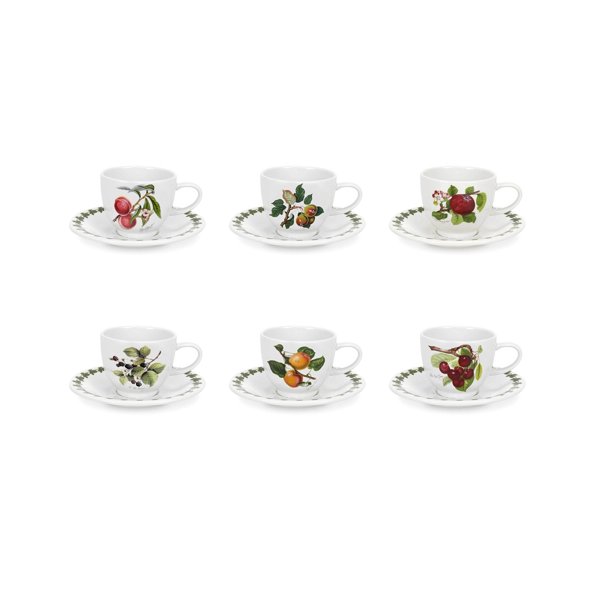 Juego de 6 tazas de café de porcelana Portmeirion Pomona Promoción