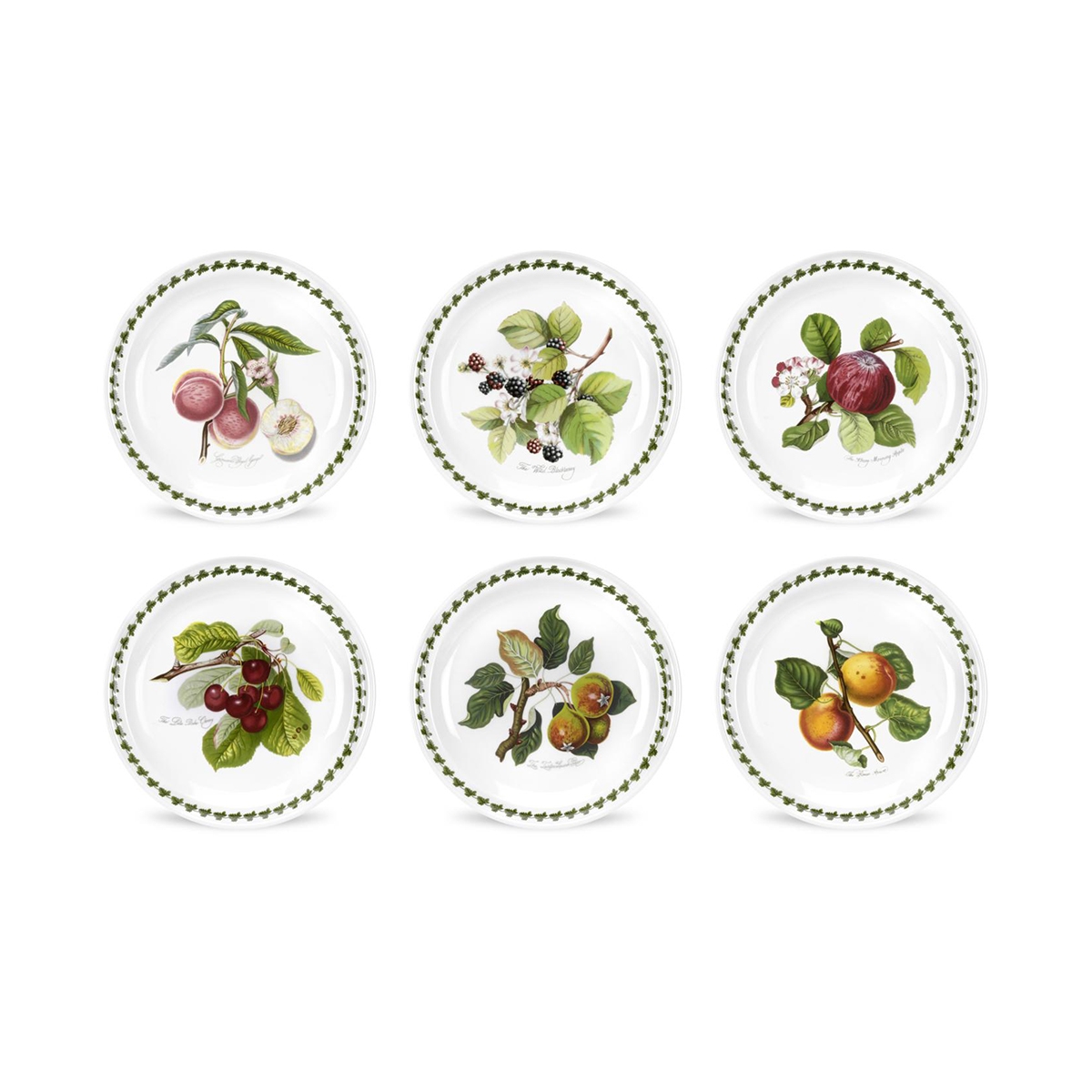 Juego de 6 platos llanos de 27 cm de porcelana Portmeirion Pomona Promoción Juego de 6 platos llanos de 27 cm de porcelana Portmeirion Pomona Promoción