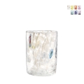 Set de 6 vasos de agua de vidrio coloreado para cocina y restaurante 10cm Murrine Promoción