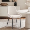Silla moderna de cocina de tela con patas de metal color negro Piros Venta