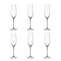 Set de 6 copas flauta para espumante de vidrio diseño gota 25 cm Sinfonia Promoción