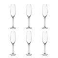 Set de 6 copas flauta para espumante de vidrio diseño gota 25 cm Sinfonia Promoción
