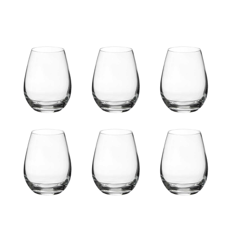 Set de 6 vasos de agua 10 cm diseño de gota en vidrio cristalino Sinfonia Promoción