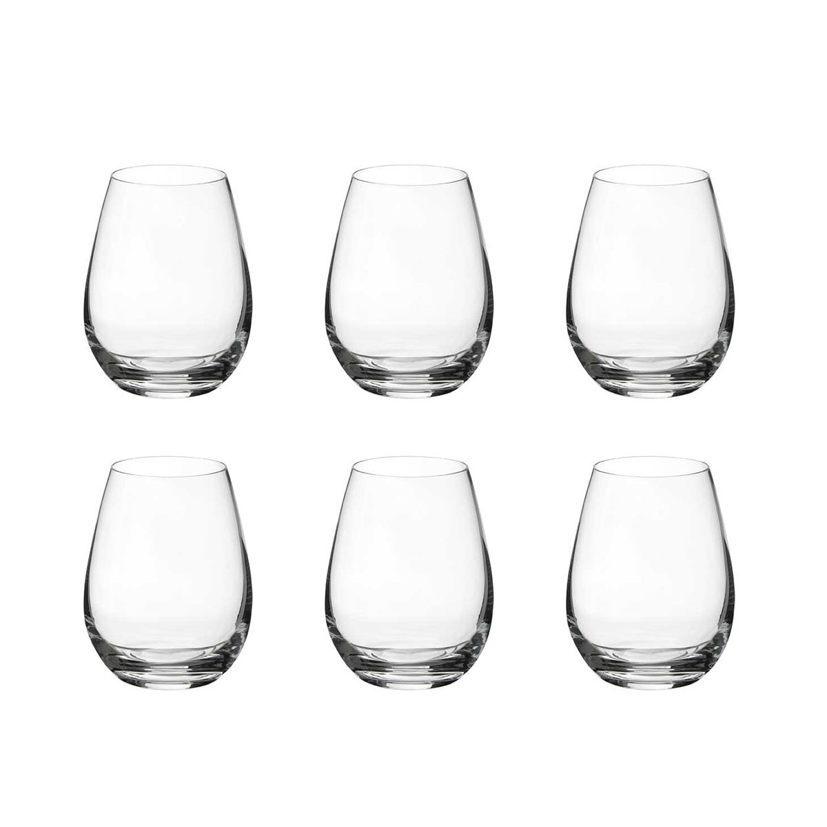 Set de 6 vasos de agua 10 cm diseño de gota en vidrio cristalino Sinfonia Promoción