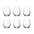 Set de 6 vasos de agua 10 cm diseño de gota en vidrio cristalino Sinfonia Promoción