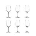 Set de 6 copas bordeaux diseño goccia 570 ml en vidrio cristalino Sinfonia Promoción