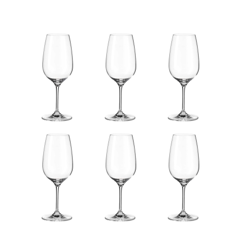 Set de 6 copas bordeaux diseño goccia 570 ml en vidrio cristalino Sinfonia Promoción