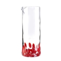 Jarra de agua 0,9L de vidrio para mesa con decoraciones rojas 21cm Venise Promoción