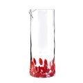 Jarra de agua 0,9L de vidrio para mesa con decoraciones rojas 21cm Venise Promoción