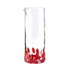 Jarra de agua 0,9L de vidrio para mesa con decoraciones rojas 21cm Venise Promoción