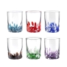 Set de 6 vasos de agua, colores surtidos con decoraciones, 10 cm Venise Oferta