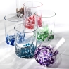 Set de 6 vasos de agua de 10 cm en vidrio colorido para mesa de cocina Venise Coste