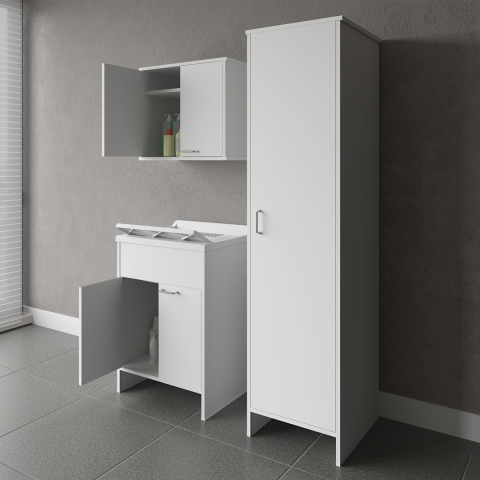 Set de lavandería móvil, lavabo colgante y columna Negrari COMP 6 Promoción