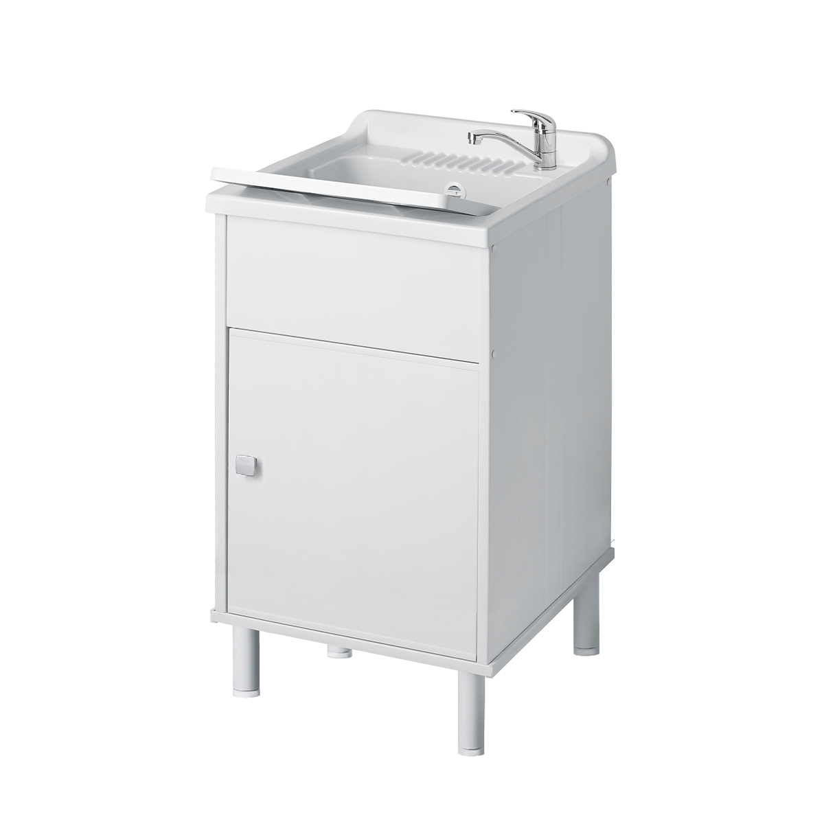 Lavadero móvil de exterior en PVC con lavabo y puerta Negrari 9056K