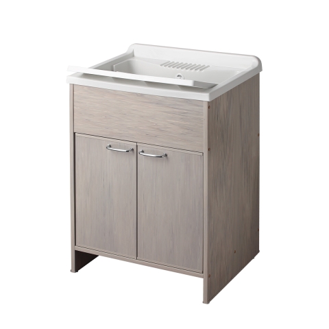Lavadero móvil de PVC color madera roble con 2 puertas y fregadero Negrari 9002KR Promoción