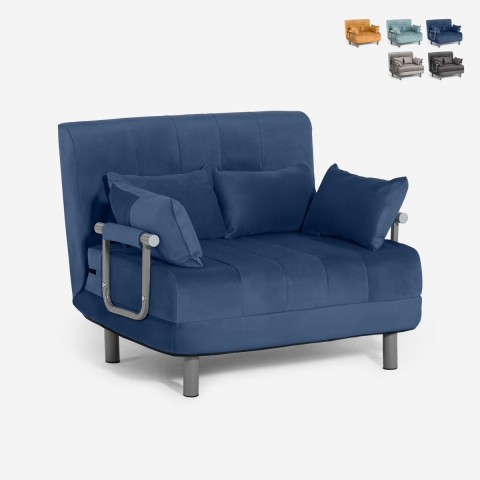 Sillón cama plegable compacto de terciopelo Deborah Twin Lux Promoción