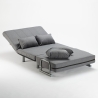 Sillón Sofá Cama Plegable Reposabrazos de tela Deborah Twin Dos Plazas 