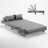 Sillón Sofá Cama Plegable Reposabrazos de tela Deborah Twin Dos Plazas 