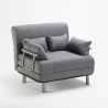 Sillón Sofá Cama Plegable Reposabrazos de tela Deborah Twin Dos Plazas 