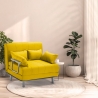 Sillón Sofá Cama Plegable Reposabrazos de tela Deborah Twin Dos Plazas 
