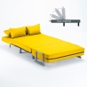 Sillón Sofá Cama Plegable Reposabrazos de tela Deborah Twin Dos Plazas 