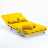 Sillón Sofá Cama Plegable Reposabrazos de tela Deborah Twin Dos Plazas 