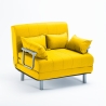 Sillón Sofá Cama Plegable Reposabrazos de tela Deborah Twin Dos Plazas 
