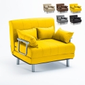 Sillón Sofá Cama Plegable Reposabrazos de tela Deborah Twin Dos Plazas 
