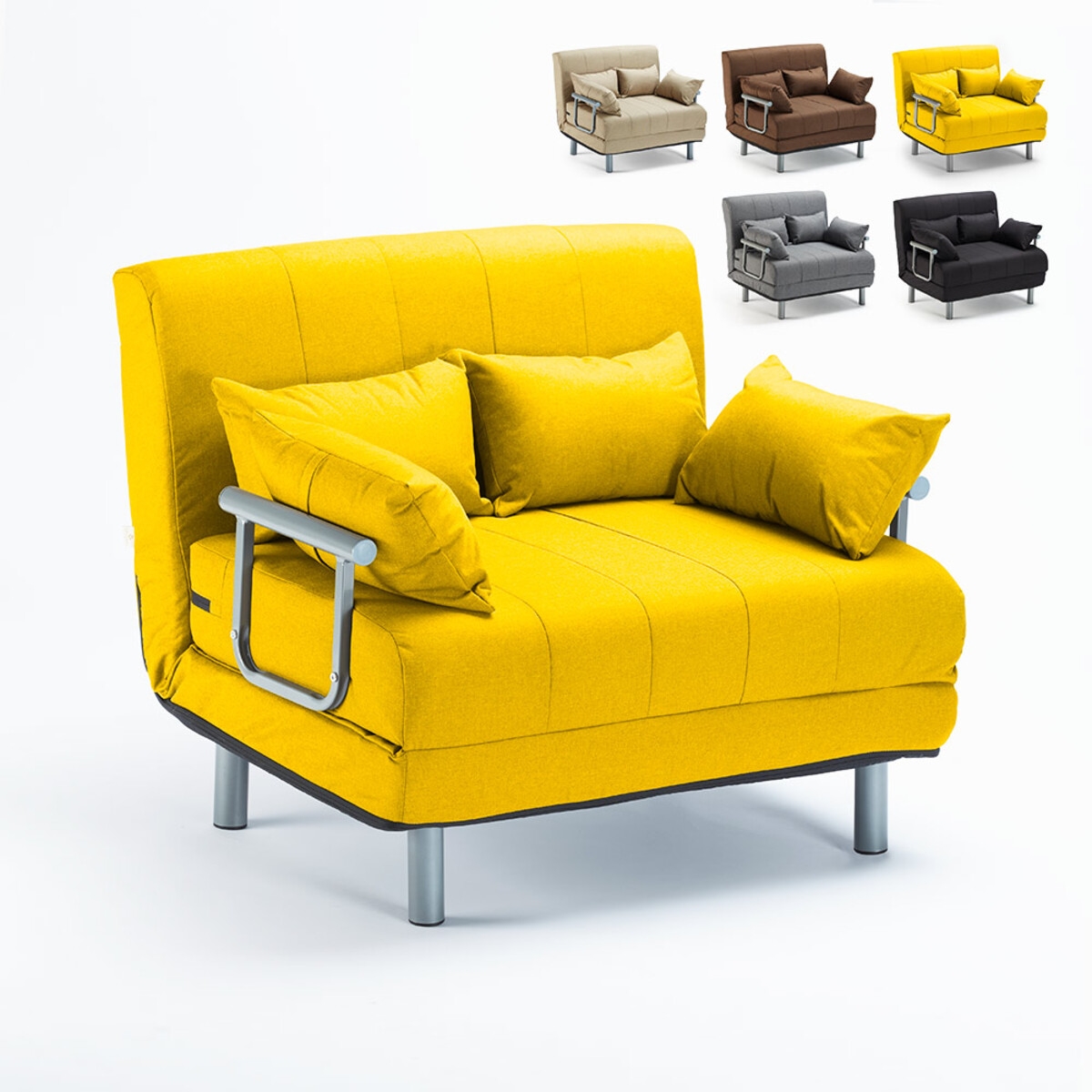 Sillón Sofá Cama Plegable Reposabrazos de tela Deborah Twin Dos Plazas Sillón Sofá Cama Plegable Reposabrazos de tela Deborah Twin Dos Plazas